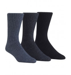 Men's Cotton Rich Casual Rib Crew Socks, 3-Pack Black $10.39 Socks