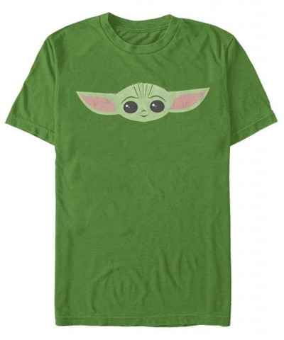 Men's Cute Face Short Sleeve Crew T-shirt Green $17.84 T-Shirts