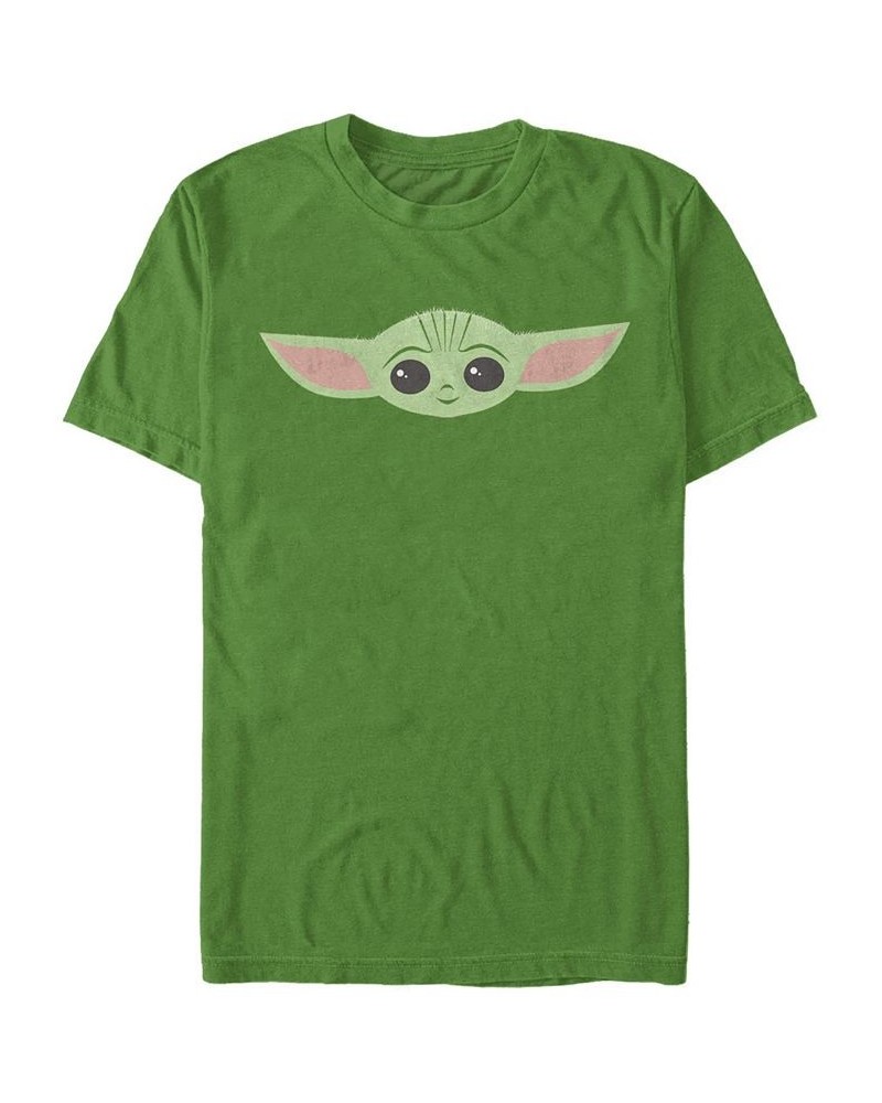 Men's Cute Face Short Sleeve Crew T-shirt Green $17.84 T-Shirts