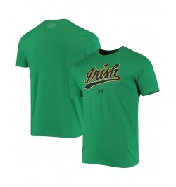 Men's Kelly Green Notre Dame Fighting Irish Wordmark Logo Performance Cotton T-shirt $26.99 T-Shirts