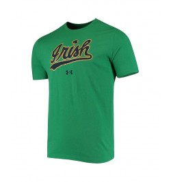 Men's Kelly Green Notre Dame Fighting Irish Wordmark Logo Performance Cotton T-shirt $26.99 T-Shirts