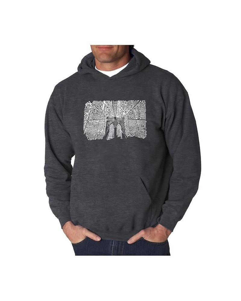 Men's Word Art Hoodie - Brooklyn Bridge Gray $24.60 Sweatshirt