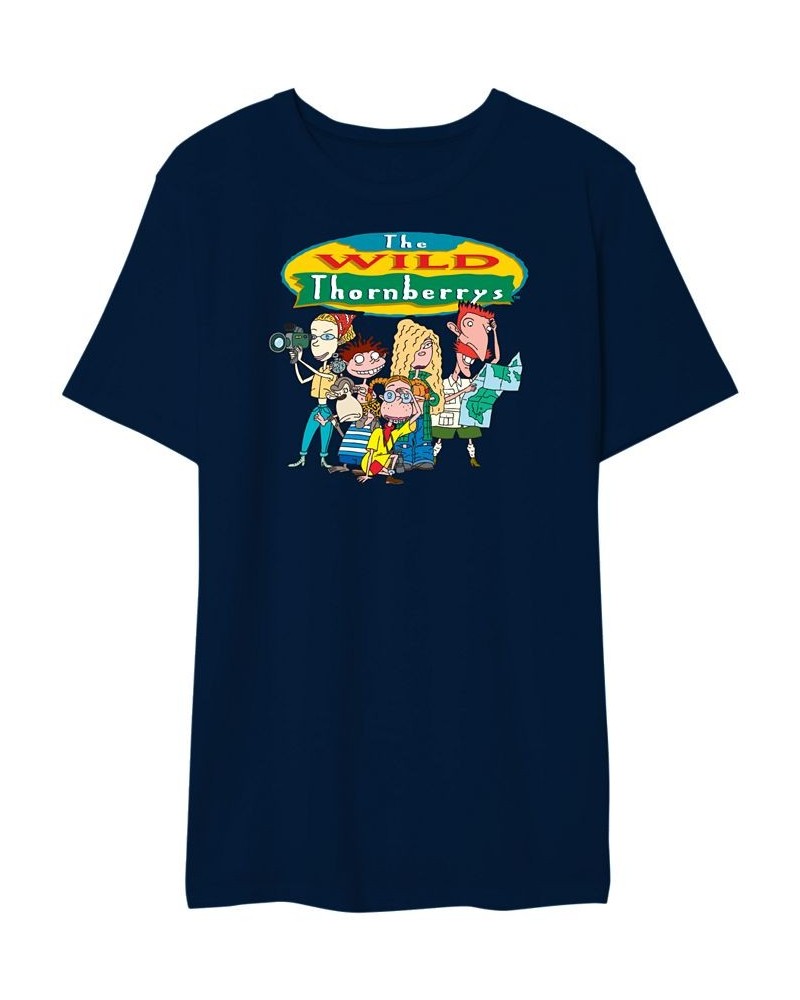 Wild Thornberrys Group Men's Graphic T-Shirt Blue $19.94 T-Shirts