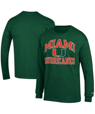 Men's Green Miami Hurricanes High Motor Long Sleeve T-shirt $20.58 T-Shirts