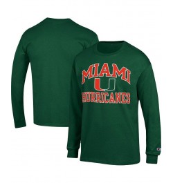 Men's Green Miami Hurricanes High Motor Long Sleeve T-shirt $20.58 T-Shirts