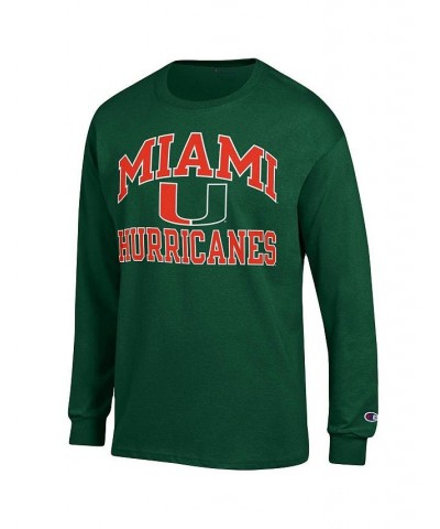 Men's Green Miami Hurricanes High Motor Long Sleeve T-shirt $20.58 T-Shirts