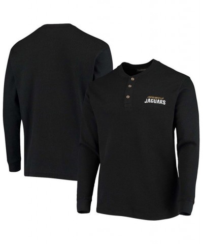 Men's Black Jacksonville Jaguars Maverick Thermal Henley Long Sleeve T-shirt $28.55 T-Shirts