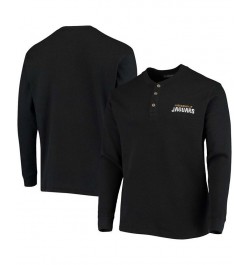 Men's Black Jacksonville Jaguars Maverick Thermal Henley Long Sleeve T-shirt $28.55 T-Shirts