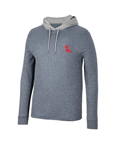 Men's Navy Ole Miss Rebels Ballot Waffle-Knit Thermal Long Sleeve Hoodie T-shirt $31.50 T-Shirts