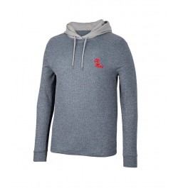 Men's Navy Ole Miss Rebels Ballot Waffle-Knit Thermal Long Sleeve Hoodie T-shirt $31.50 T-Shirts