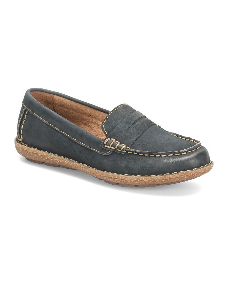 Women's Nerina Comfort Slip On Flats Blue $48.10 Shoes