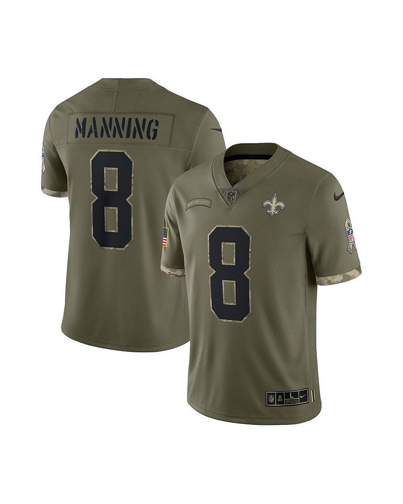 Men's Archie Manning Olive New Orleans Saints 2022 Salute To Service Retired Player Limited Jersey $46.40 Jersey