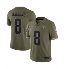 Men's Archie Manning Olive New Orleans Saints 2022 Salute To Service Retired Player Limited Jersey $46.40 Jersey