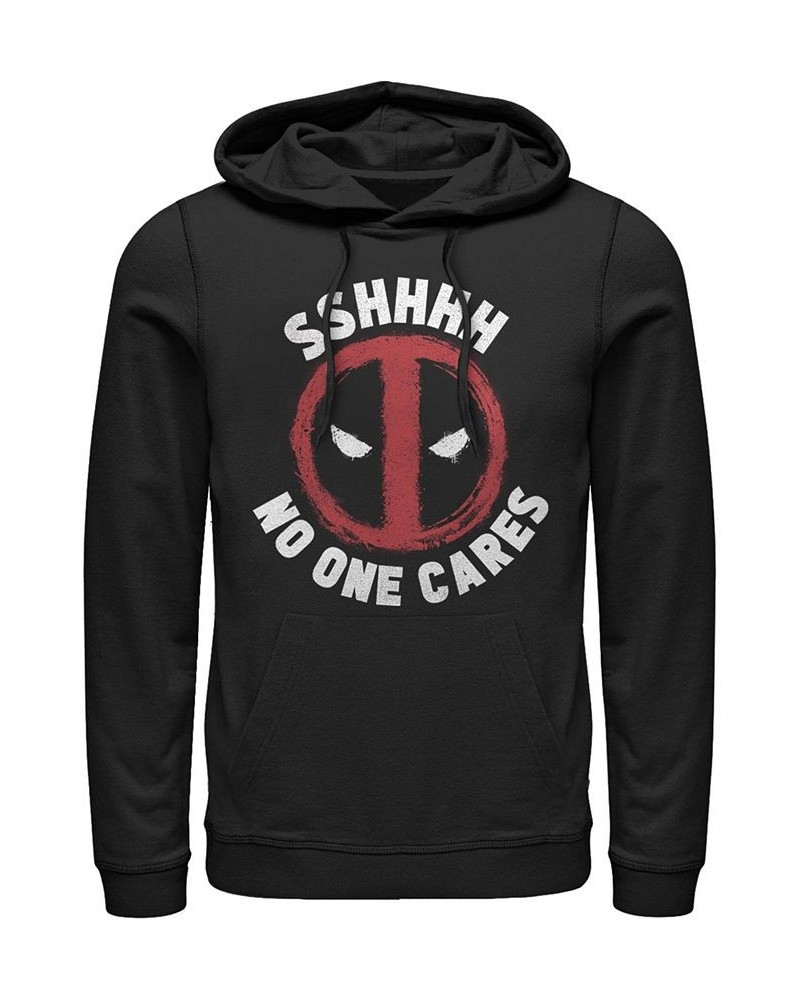 Men's No One Cares Hoodie Fleece Pullover Black $31.02 Sweatshirt