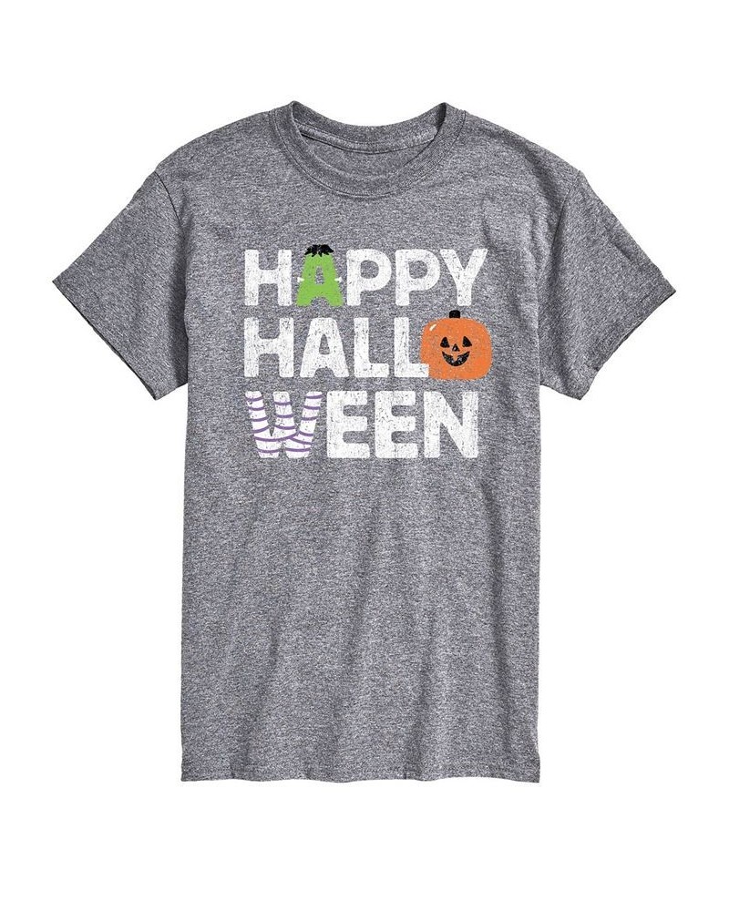 Men's Happy Halloween Classic Fit T-shirt Gray $15.40 T-Shirts