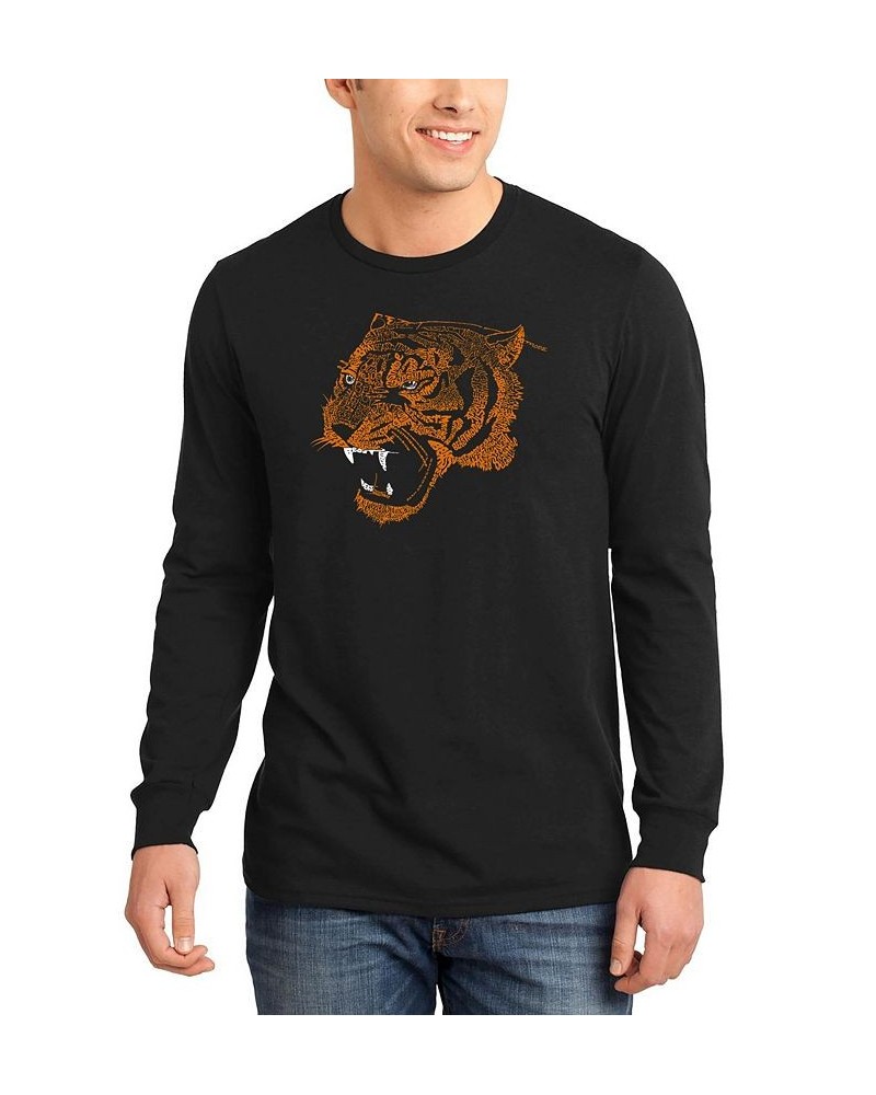 Men's Beast Mode Word Art Long Sleeve T-shirt Black $18.00 T-Shirts