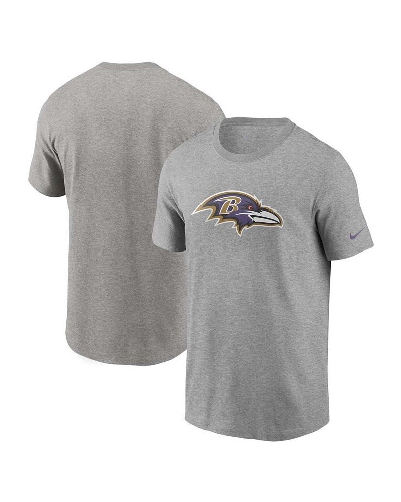 Men's Heathered Gray Baltimore Ravens Primary Logo T-shirt $20.25 T-Shirts