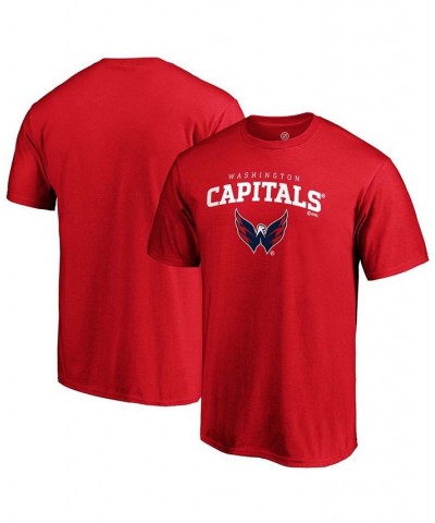 Men's Red Washington Capitals Team Logo Lockup T-shirt $18.28 T-Shirts