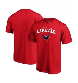 Men's Red Washington Capitals Team Logo Lockup T-shirt $18.28 T-Shirts