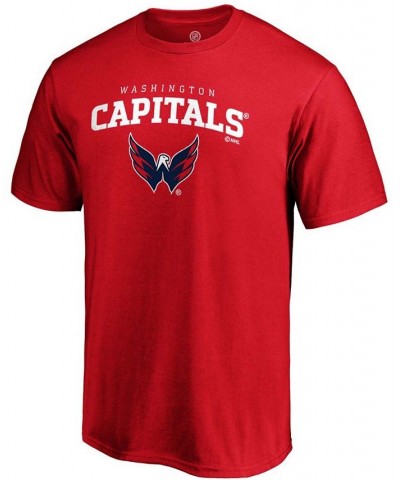 Men's Red Washington Capitals Team Logo Lockup T-shirt $18.28 T-Shirts