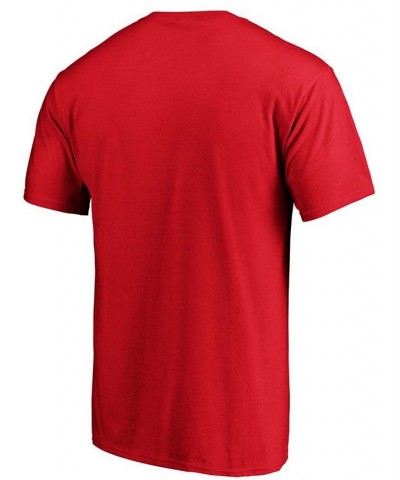 Men's Red Washington Capitals Team Logo Lockup T-shirt $18.28 T-Shirts