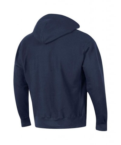 Men's Navy Michigan Wolverines Team Arch Reverse Weave Pullover Hoodie $46.00 Sweatshirt