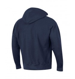 Men's Navy Michigan Wolverines Team Arch Reverse Weave Pullover Hoodie $46.00 Sweatshirt