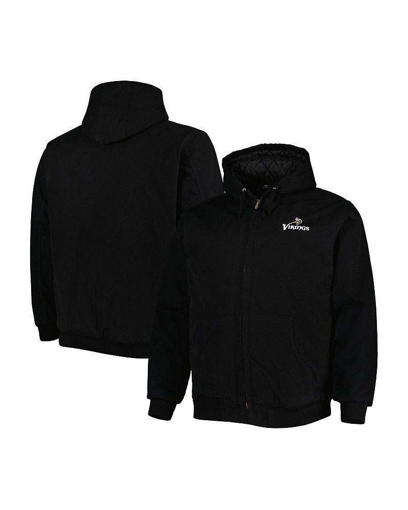 Men's Black Minnesota Vikings Big and Tall Dakota Canvas Hoodie Full-Zip Jacket $46.40 Jackets