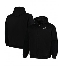 Men's Black Minnesota Vikings Big and Tall Dakota Canvas Hoodie Full-Zip Jacket $46.40 Jackets