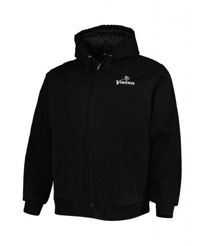 Men's Black Minnesota Vikings Big and Tall Dakota Canvas Hoodie Full-Zip Jacket $46.40 Jackets