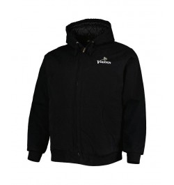 Men's Black Minnesota Vikings Big and Tall Dakota Canvas Hoodie Full-Zip Jacket $46.40 Jackets