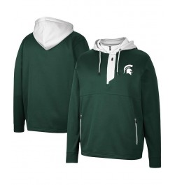 Men's Green Michigan State Spartans Luge 3.0 Quarter-Zip Hoodie $34.85 Sweatshirt