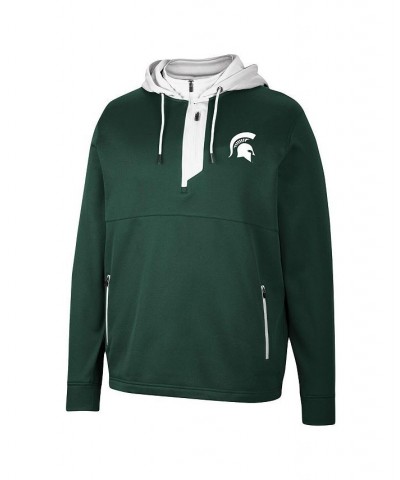 Men's Green Michigan State Spartans Luge 3.0 Quarter-Zip Hoodie $34.85 Sweatshirt