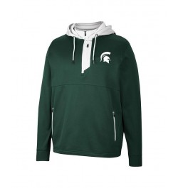 Men's Green Michigan State Spartans Luge 3.0 Quarter-Zip Hoodie $34.85 Sweatshirt