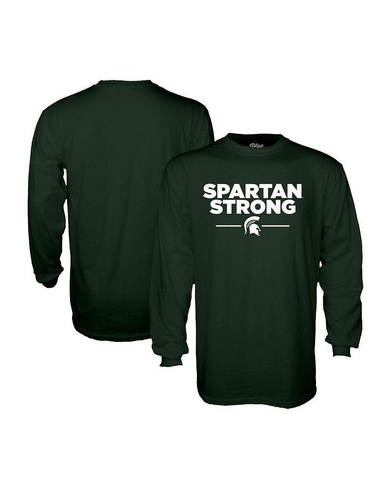 Men's Green Michigan State Spartans Spartan Strong Long Sleeve T-shirt $28.49 T-Shirts