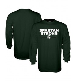 Men's Green Michigan State Spartans Spartan Strong Long Sleeve T-shirt $28.49 T-Shirts