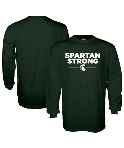 Men's Green Michigan State Spartans Spartan Strong Long Sleeve T-shirt $28.49 T-Shirts