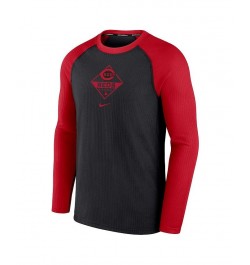 Men's Black and Red Cincinnati Reds Game Authentic Collection Performance Raglan Long Sleeve T-shirt $32.50 T-Shirts