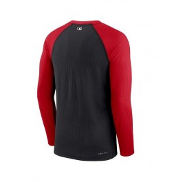 Men's Black and Red Cincinnati Reds Game Authentic Collection Performance Raglan Long Sleeve T-shirt $32.50 T-Shirts