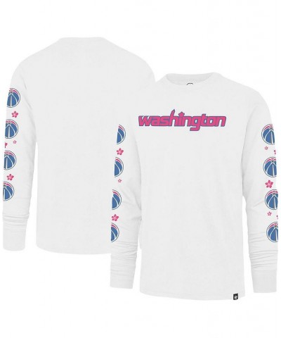 Men's White Washington Wizards City Edition Downtown Franklin Long Sleeve T-shirt $35.19 T-Shirts