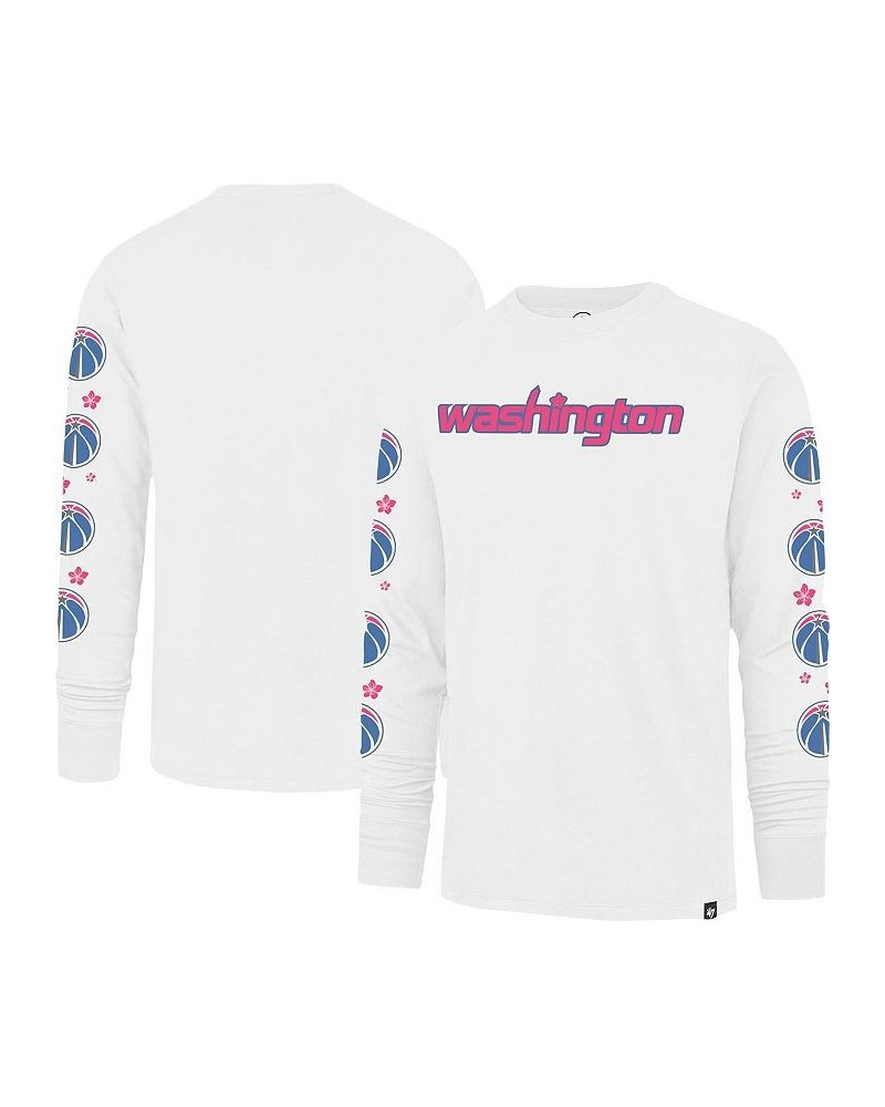 Men's White Washington Wizards City Edition Downtown Franklin Long Sleeve T-shirt $35.19 T-Shirts