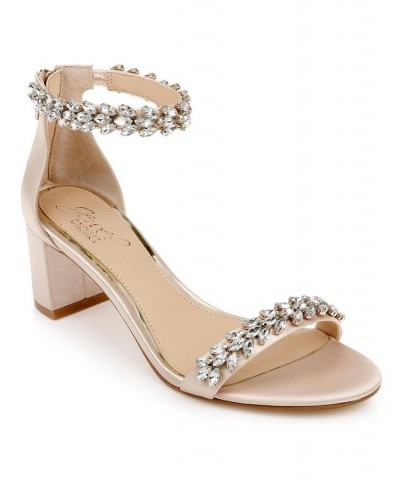 Women's Bronwen Block Heel Evening Sandals Champagne $59.50 Shoes