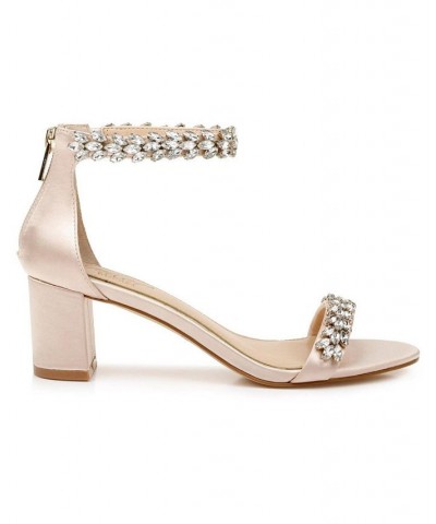 Women's Bronwen Block Heel Evening Sandals Champagne $59.50 Shoes