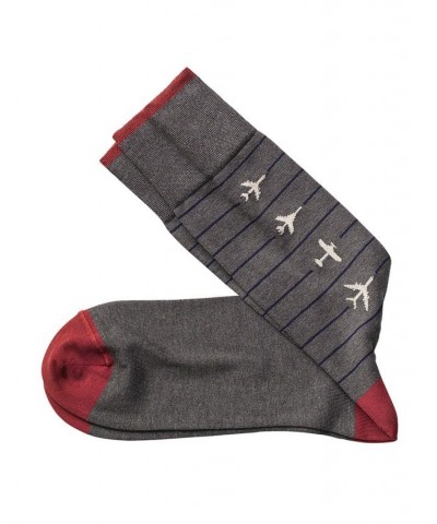 Airplanes Socks Gray $11.70 Socks