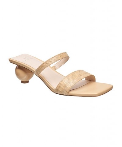 Women's Ball-Heeled Slip On Dress Sandals Natural $47.52 Shoes