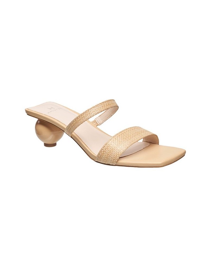 Women's Ball-Heeled Slip On Dress Sandals Natural $47.52 Shoes