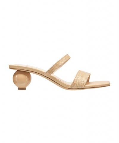 Women's Ball-Heeled Slip On Dress Sandals Natural $47.52 Shoes