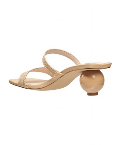 Women's Ball-Heeled Slip On Dress Sandals Natural $47.52 Shoes