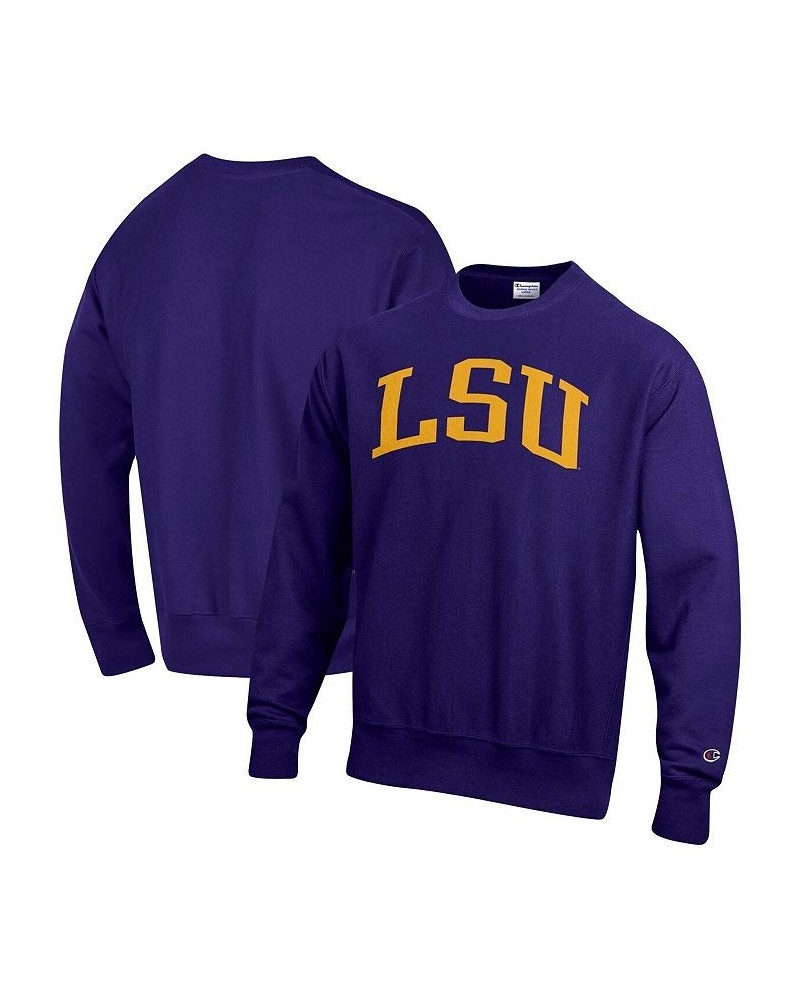 Men's Purple LSU Tigers Arch Reverse Weave Pullover Sweatshirt $37.40 Sweatshirt