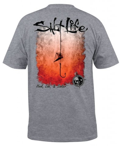 Men's Hook Line And Sinker Fad Graphic Short-Sleeve T-Shirt Charcoal Heather $16.32 T-Shirts